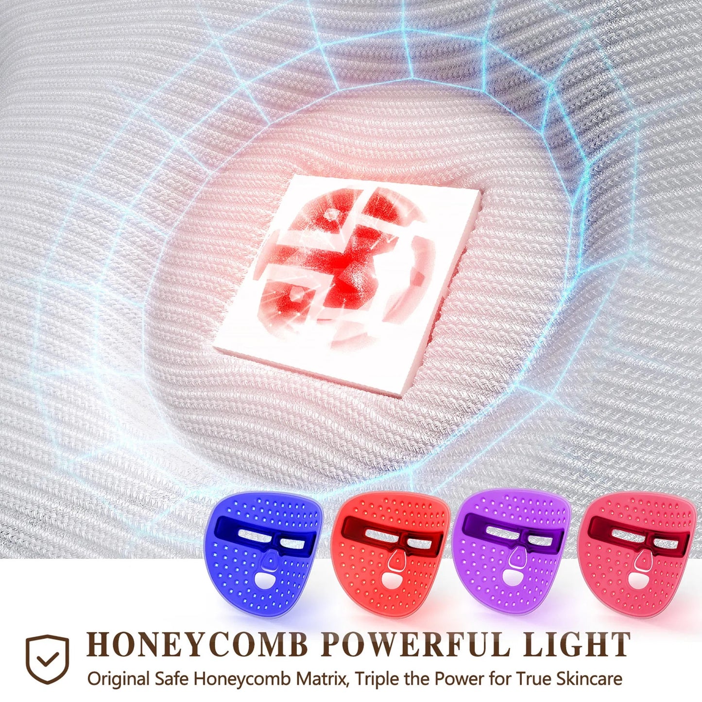 LED Face Mask Facial Care Tool, Red Light Therapy Mask For Face For Skincare At Home Travel