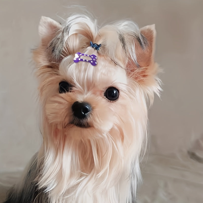 10-Pack of Adorable, Colorful, and Gentle Pet Hair Clips for Easy Grooming - Perfect for Puppies, Kittens, and Small Animals - Durable, Non-Slip, and Easy to Use