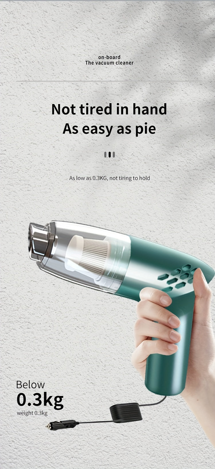 12V Powerful Car Handheld Vacuum Cleaner - Super Suction, Lightweight, Portable, Easy-to-Use, Cordless Design for Car Interior, Home, Office, Pet Hair, Crumbs, and Debris Cleaning - Mini Home Vacuum with High-Power Motor