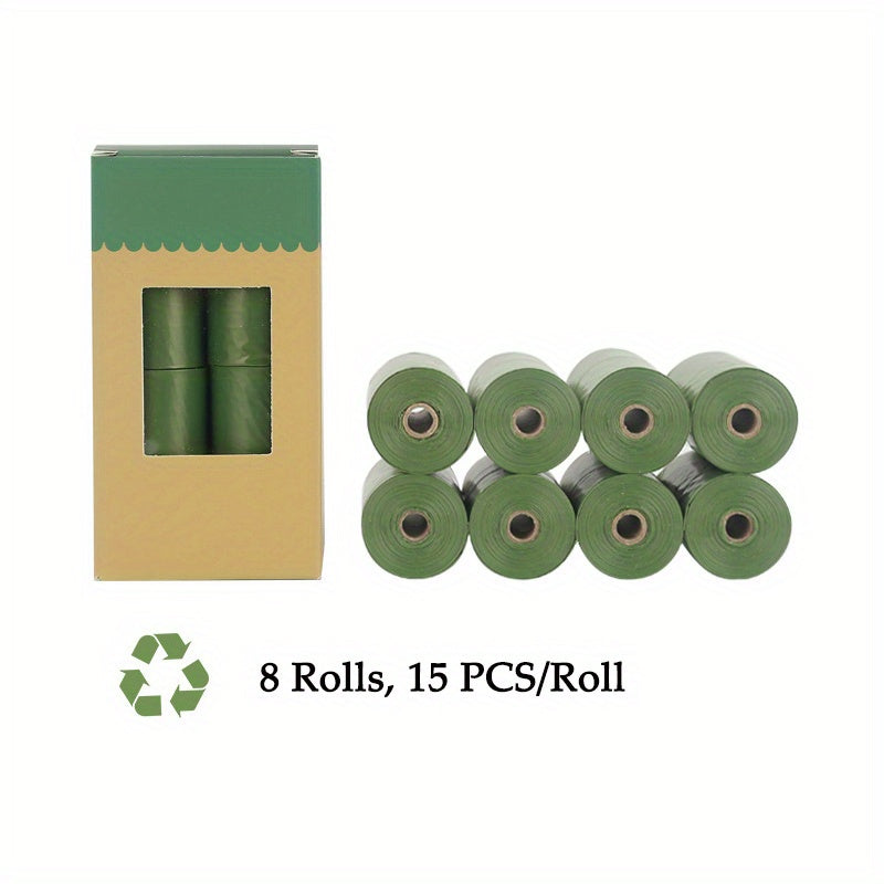 120pcs Large Capacity Disposable Pet Poop Bags with Integrated Cat Litter Shovel and 1 Roll Poop Bag - Easy Scoop, Convenient Bag Holder, and Sanitary Cleaning for Cats