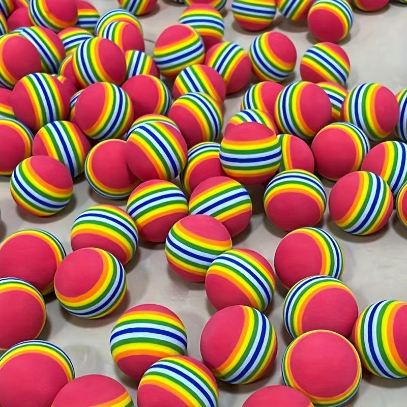 10pcs Rainbow Ball Pet Toy - Colorful Fun for Cats and Small Dogs Entertainment