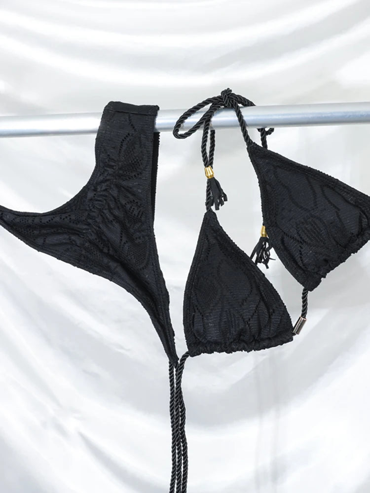 ZRTAK Pink Bikinis Triangle Biquinis Feminino Swimsuit String Bikini Sets Push Up Bikinis Women Bathing Suit Solid Swimwear