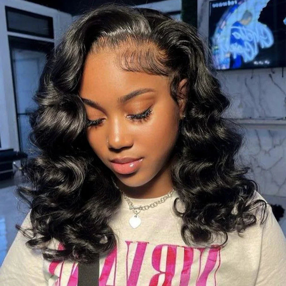 13X4 Lace Frontal Wigs 100% Raw Indian Human Hair Super Double Drawn Curly Wigs 250 Density Glueless Ombre Bouncy Curly Loose W