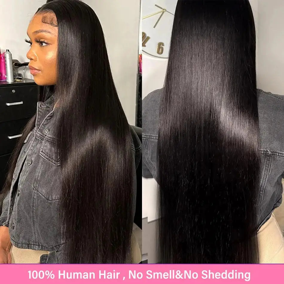 100% Vietnamese Human Hair Wigs 13x6 Bone Straight Double Drawn Transparent Lace Wig Human Hair Transparent Lace Frontal Wig