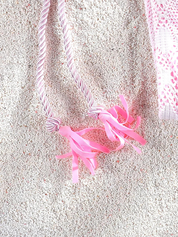 ZRTAK Pink Bikinis Triangle Biquinis Feminino Swimsuit String Bikini Sets Push Up Bikinis Women Bathing Suit Solid Swimwear