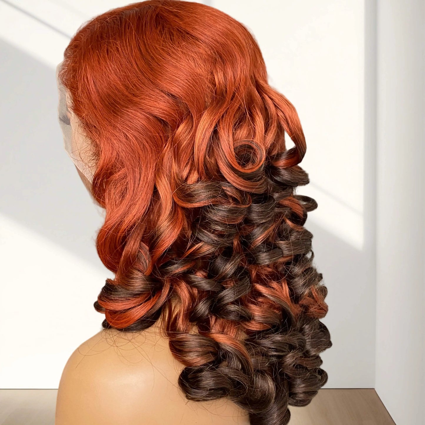 13X4 Lace Frontal Wigs 100% Raw Indian Human Hair Super Double Drawn Curly Wigs 250 Density Glueless Ombre Bouncy Curly Loose W