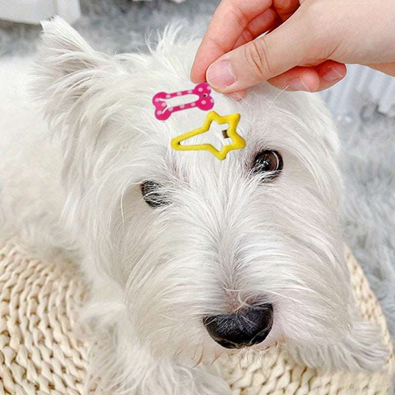 10-Pack of Adorable, Colorful, and Gentle Pet Hair Clips for Easy Grooming - Perfect for Puppies, Kittens, and Small Animals - Durable, Non-Slip, and Easy to Use