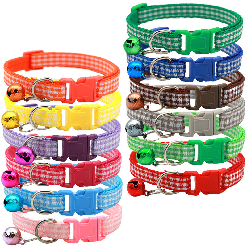 10pcs Adjustable Pet Collars With Bell & Safety Buckle - Perfect For Dogs & Cats!
