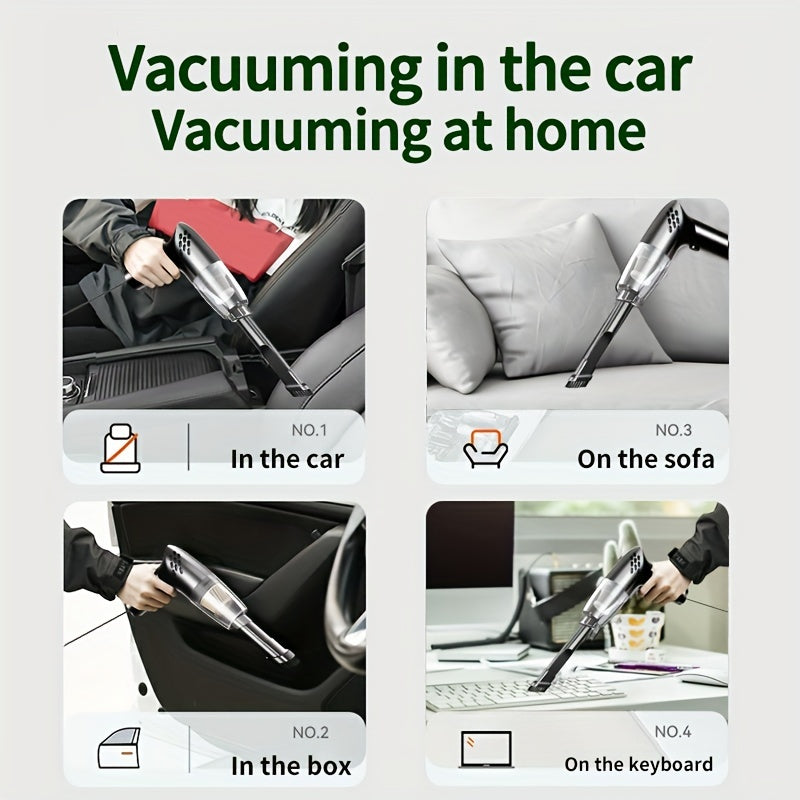 12V Powerful Car Handheld Vacuum Cleaner - Super Suction, Lightweight, Portable, Easy-to-Use, Cordless Design for Car Interior, Home, Office, Pet Hair, Crumbs, and Debris Cleaning - Mini Home Vacuum with High-Power Motor