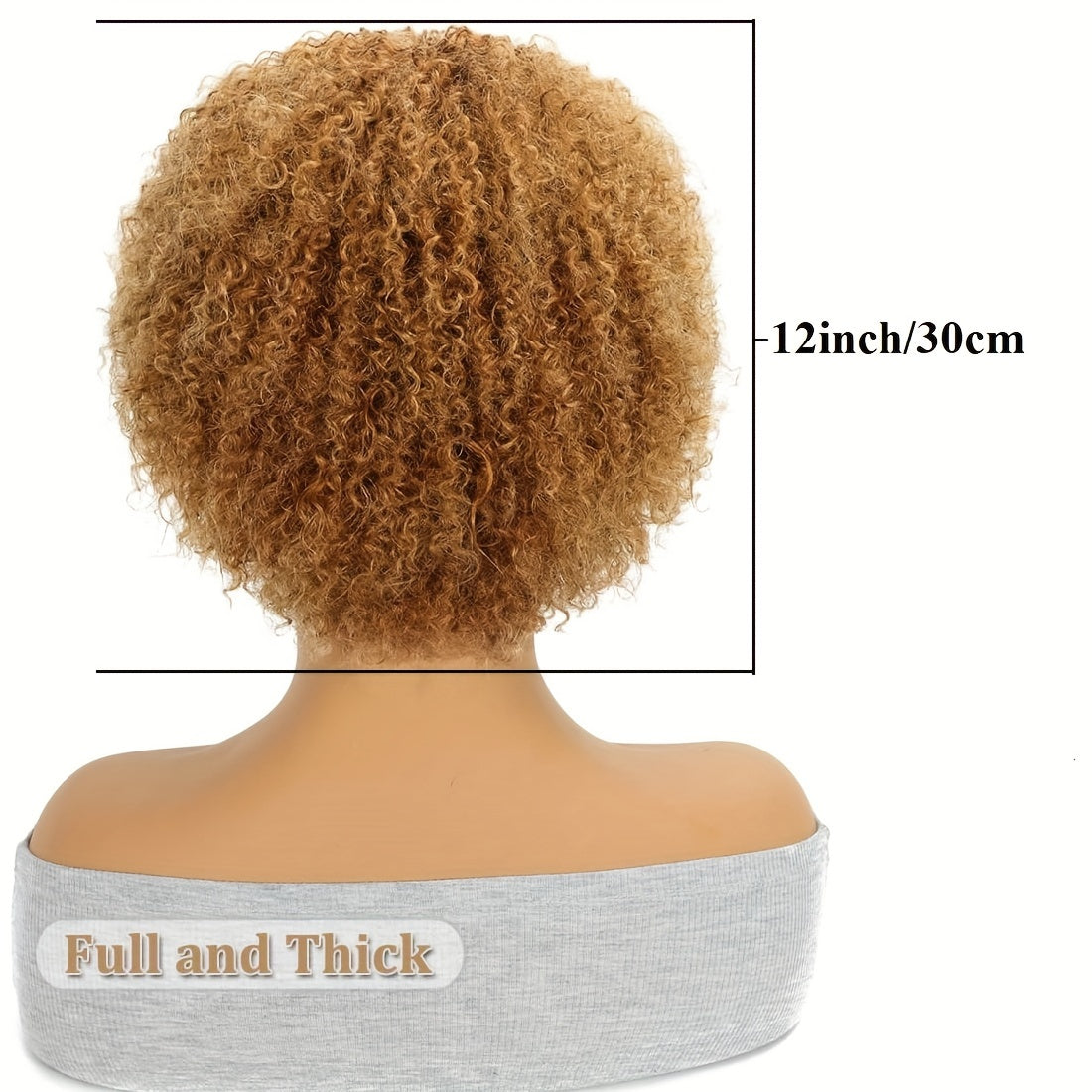 [70s Short Afro Wig Dark Blonde] Halloween Christmas Afro Wigs For Women Human Hair Wear And Go Glueless Wig 70s Short Afro Wigs Cosplay Or Daily Use Dark Blonde Afro Wig