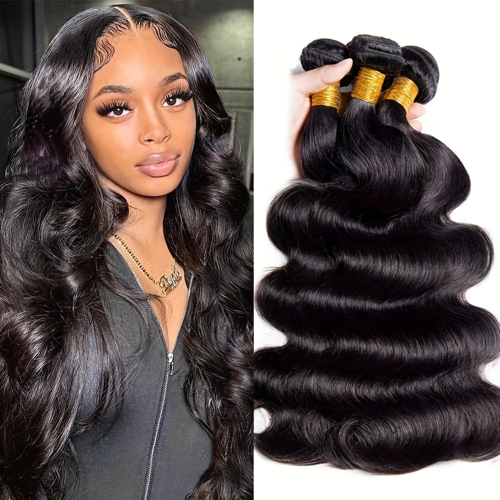 [3pcs Virgin Body Wave Hair Extensions] 3pcs Body Wave Bundles Virgin Human Hair Weave Extensions For Women Body Wave Human Hair Bundles