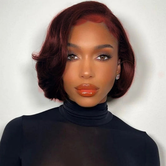 13x4 Lace Front Wigs Pixie Cut Brazilian Human Hair Wigs Short Bob Straight for Black Women 8 inch Natural Looking For Daily Use