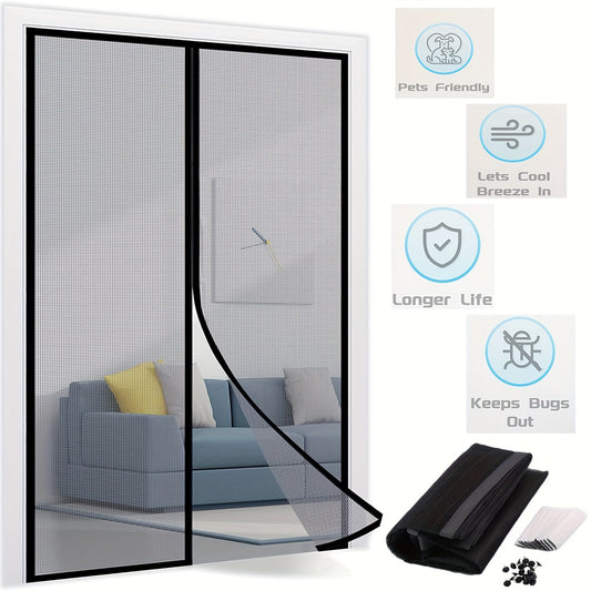 1 Set Magnetic Screen Door, Self Sealing Heavy Duty Hands Free Mesh Partition, Keeps Bugs Out, Pet And Kid Friendly, 36 Inch X 82inch/39 Inch X 82inch
