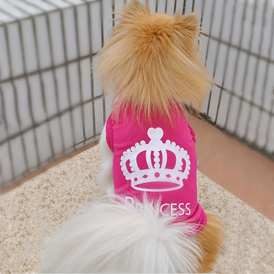 [Summer Cute Dog Pet Clothes] Pet Shirt, Soft Puppy Vest Dog Shirt Pet Clothes Summer Cute Princess T-Shirt