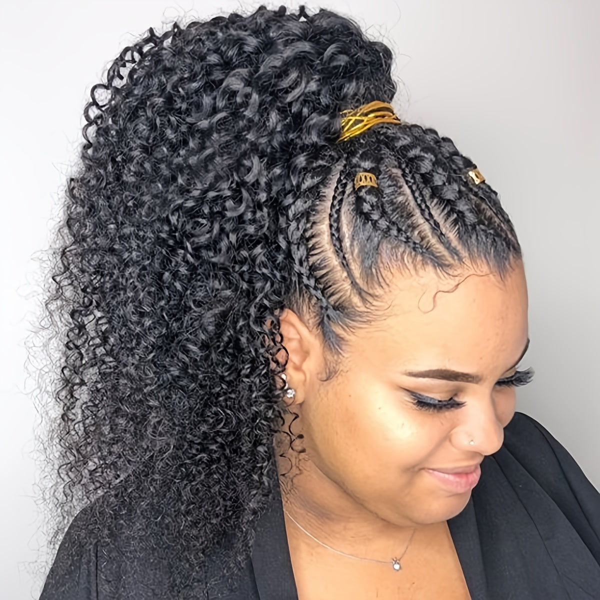 [Kinky Curly Lace Wig] 13X4 Lace Front Wigs Human Hair Kinky Curly Bob Wigs for Women - Pre Plucked Pre Braided Natural Hairline Deep Wave Lace Front Wigs - 200% Density 16 Inch