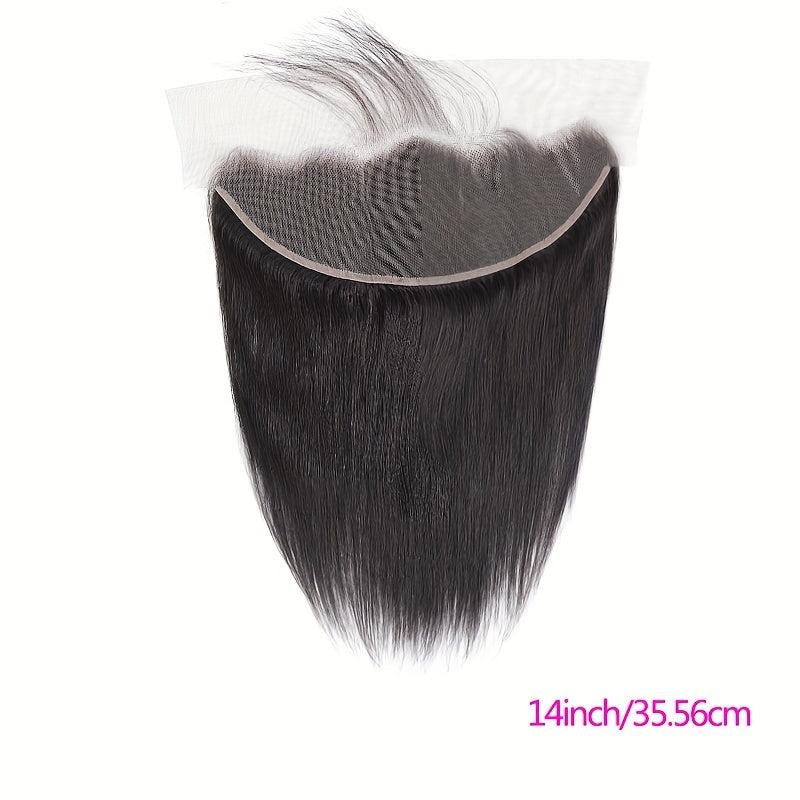 13 X 4 Lace Frontal Body Wave Ear To Ear Lace Frontal Human Hair, Straight 13x4 Lace Closure Pre Plucked Human Hair Free Part Closure Human Hair 150% Density Natural Black Color