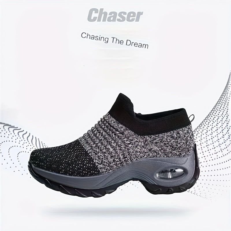 [Air Cushion Sole Sneakers] Lightweight Mesh Women's Air Cushion Sole Chunky Sneakers - Low Top Running Shoes - Women's Footwear