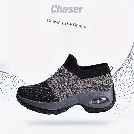 [Air Cushion Sole Sneakers] Lightweight Mesh Women's Air Cushion Sole Chunky Sneakers - Low Top Running Shoes - Women's Footwear