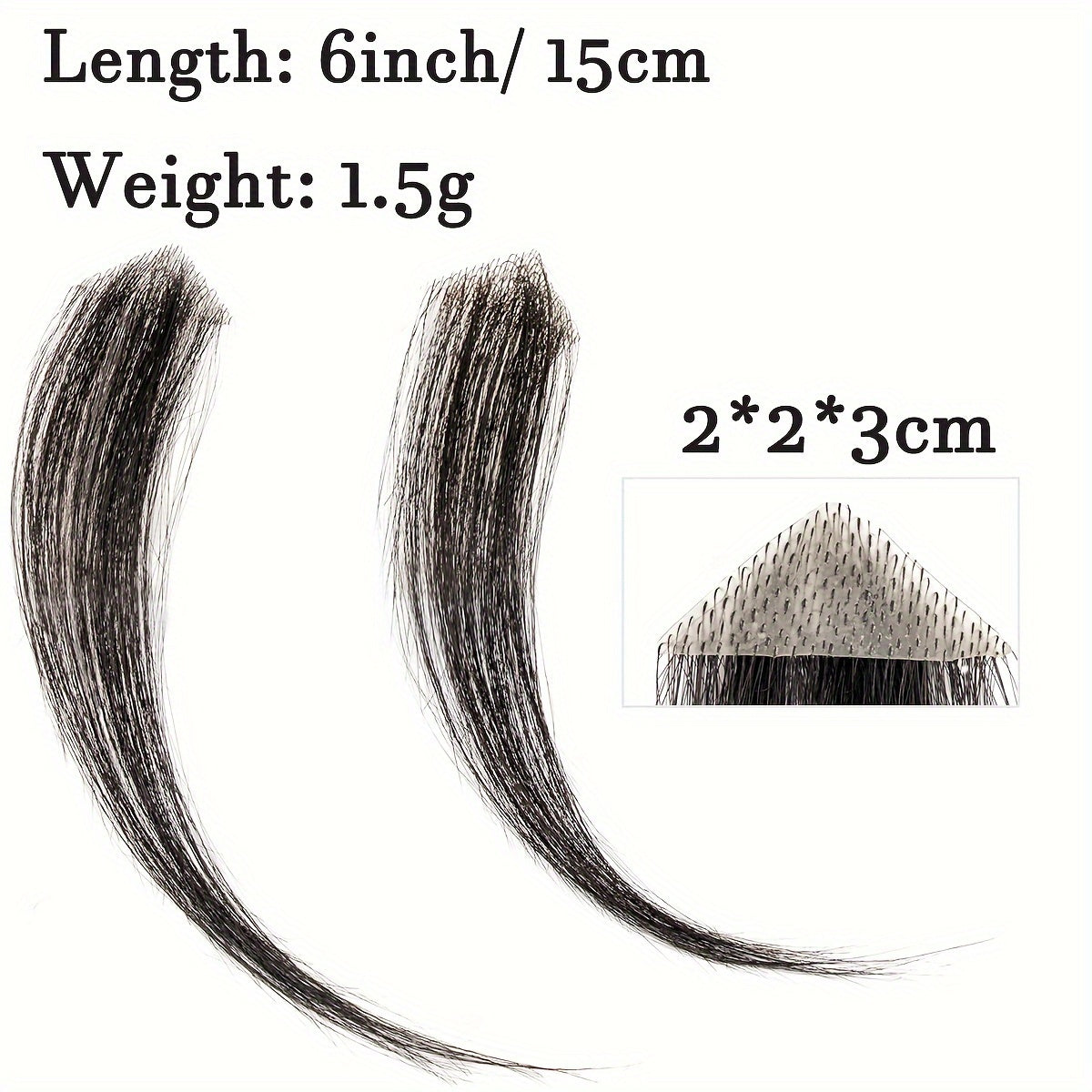 [Human Hair Hair Topper] 100% Real Human Hair Ultra-Thin Men's Hair Topper - Invisible Seamless Forehead Patch & Sideburns Toupee, Straight, Fit, Handcrafted, 1B Color