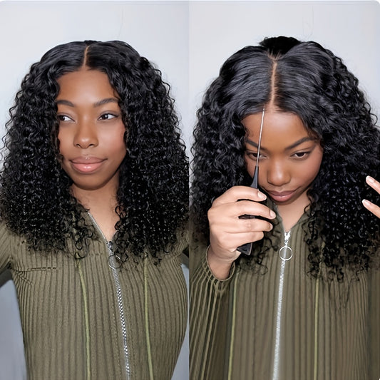 13X4 HD Lace 220% Put On Go Front Wig Water Wave Wigs Human Hair Jerry Curly 100% Brazilian Human Hair Wig 13X4 Full Edges Lace Natural Pre-Plucked Lace Wig With Ear To Ear Baby Hair For Daily Wear