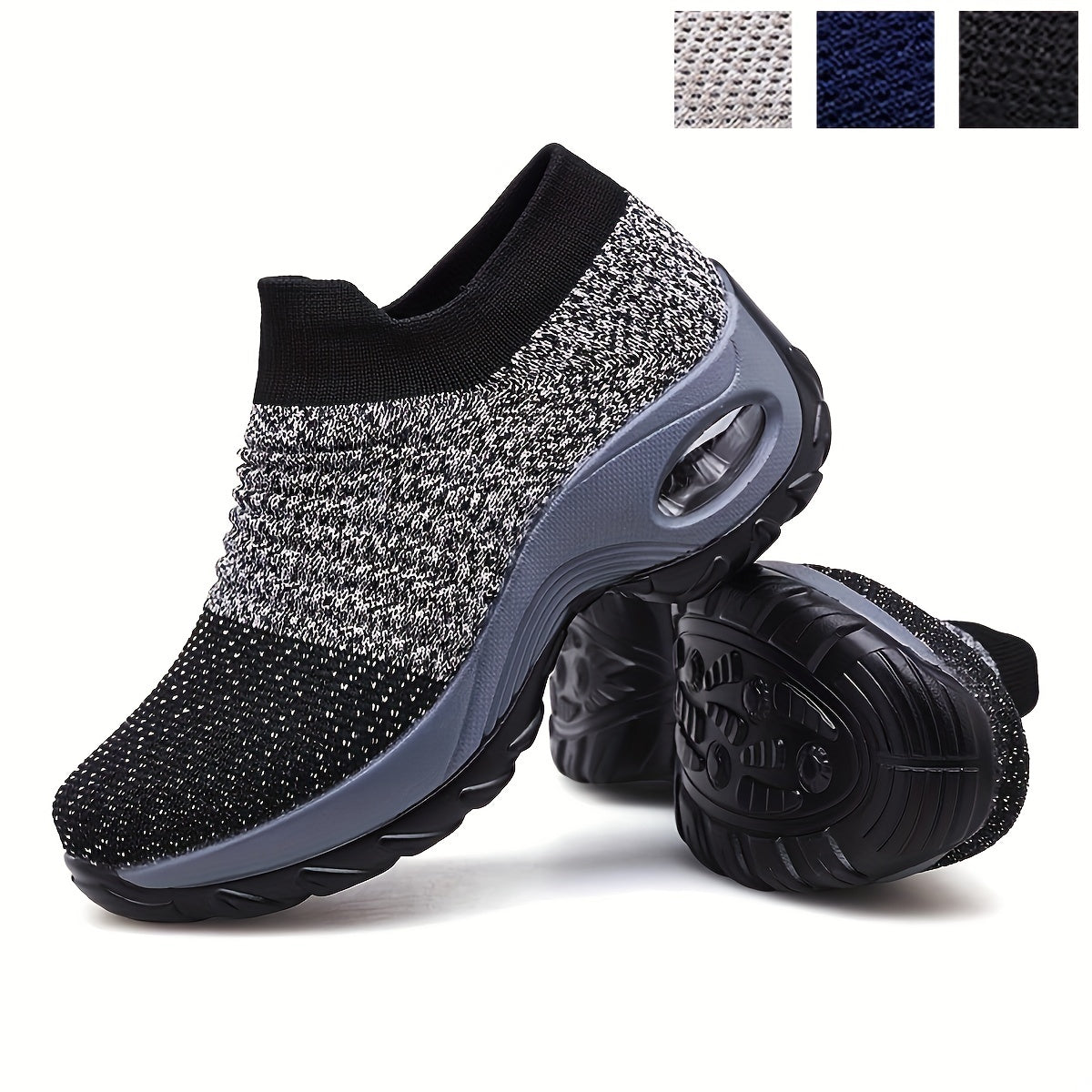 [Air Cushion Sole Sneakers] Lightweight Mesh Women's Air Cushion Sole Chunky Sneakers - Low Top Running Shoes - Women's Footwear