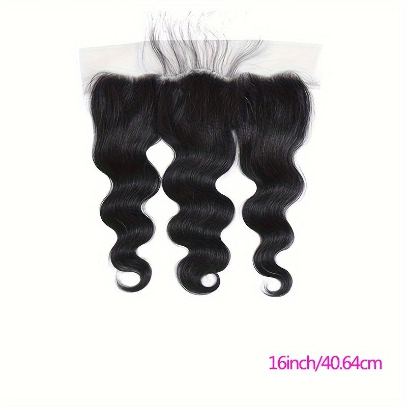 13 X 4 Lace Frontal Body Wave Ear To Ear Lace Frontal Human Hair, Straight 13x4 Lace Closure Pre Plucked Human Hair Free Part Closure Human Hair 150% Density Natural Black Color