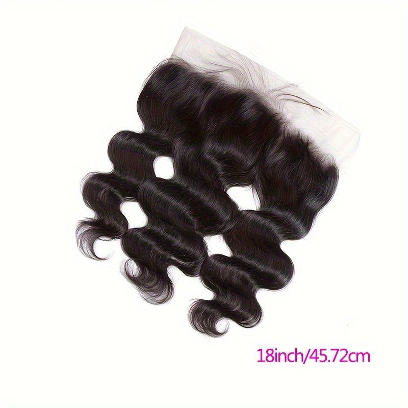 13 X 4 Lace Frontal Body Wave Ear To Ear Lace Frontal Human Hair, Straight 13x4 Lace Closure Pre Plucked Human Hair Free Part Closure Human Hair 150% Density Natural Black Color