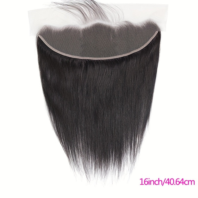 13 X 4 Lace Frontal Body Wave Ear To Ear Lace Frontal Human Hair, Straight 13x4 Lace Closure Pre Plucked Human Hair Free Part Closure Human Hair 150% Density Natural Black Color