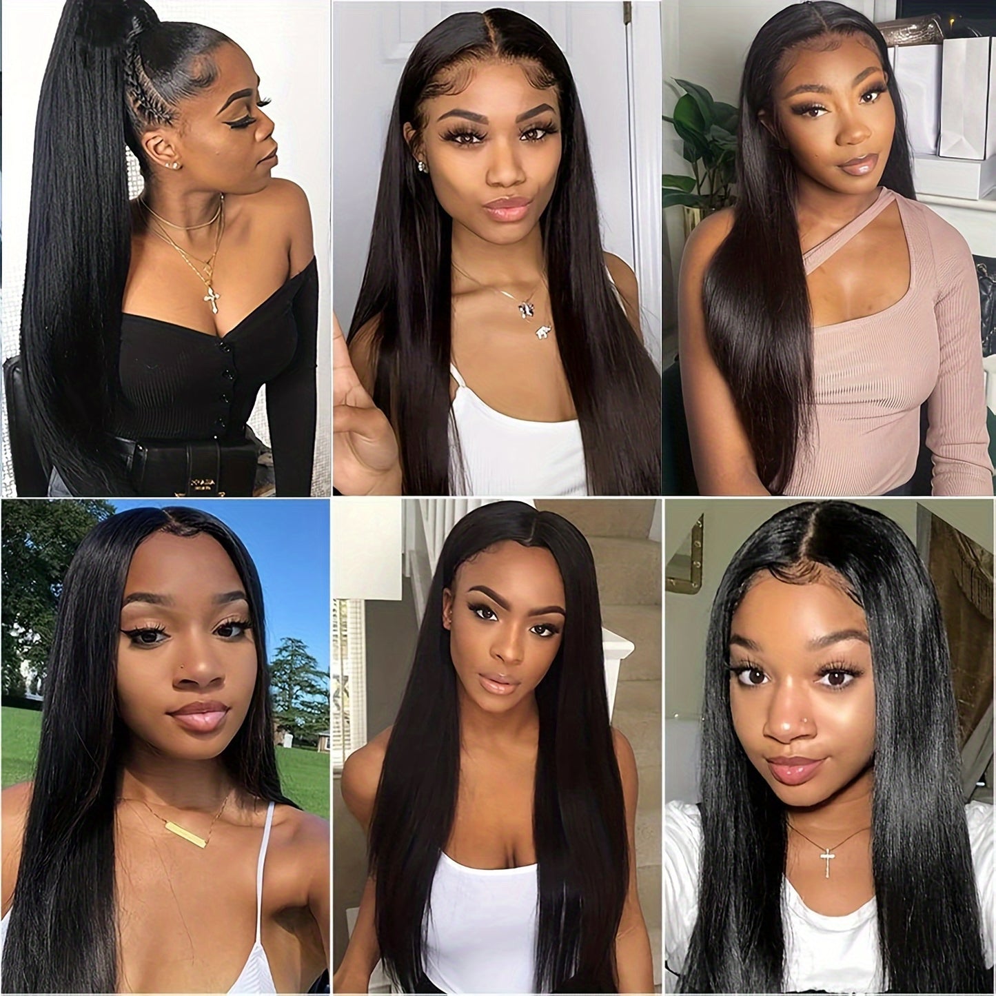 [HD Lace Front Wigs] 250 Density HD Lace Front Wigs - 13x4 Human Hair Straight Pre Plucked Glueless Lace Frontal Wigs - Natural Black Color 20 Inch