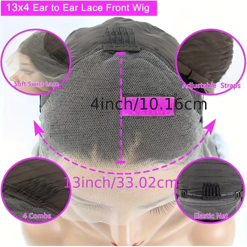 [180% Density Body Wave Wig] 13x4 Body Wave Human Hair Wig HD Lace Front Wigs Short Bob Wig Pre Plucked For Women Natural Black Color 180% Density