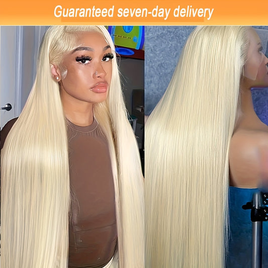 13*4 HD Transparent Lace Front Wigs Human Hair 613 Lace Frontal Wigs For Women Pre Plucked With Baby Hair Brazilian Bone Straight Hair Wigs 200% Density