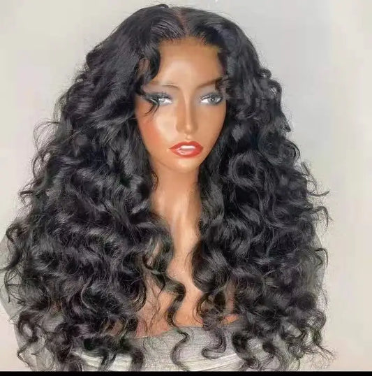 13x4 Loose Deep Wave Frontal Wig Full Lace Front Indian Hair Raw Unprocessed Lace Frontal Wig Loose Deep Wave Human Hair Wig