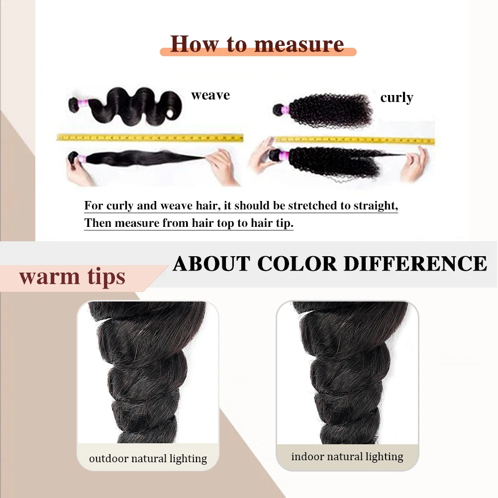 100% Brazilian Human Hair Bundles  Loose Wave 10-26 Inch Raw Hair Extensions  Weft Deals for Women Body Wave Natural