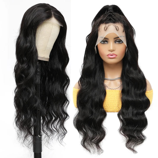 13X6 Body Wave Lace Front Wigs Human Hair Pre Plucked 180 Density HD Transparent Lace Frontal Wigs Human Hair for Women 30Inch