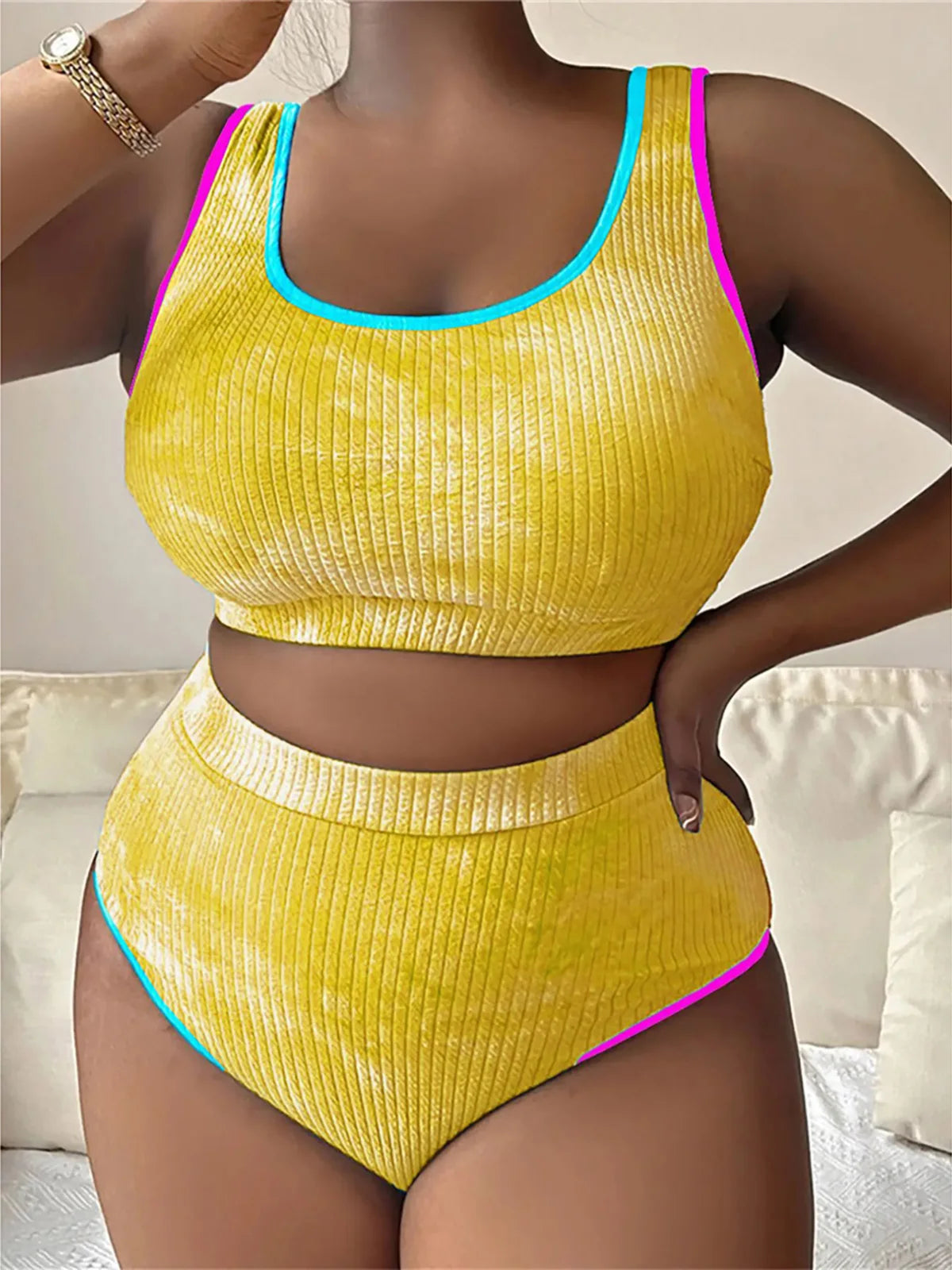 0XL - 4XL New Tie Dye Bikini Large Size Swimwear Plus Size Women Swimsuit Female Two-pieces Bikini set Bather Bathing Suit K5948