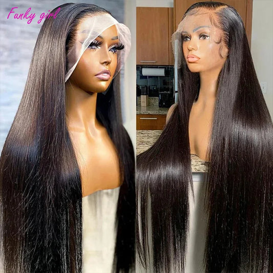 100% Vietnamese Human Hair Wigs 13x6 Bone Straight Double Drawn Transparent Lace Wig Human Hair Transparent Lace Frontal Wig