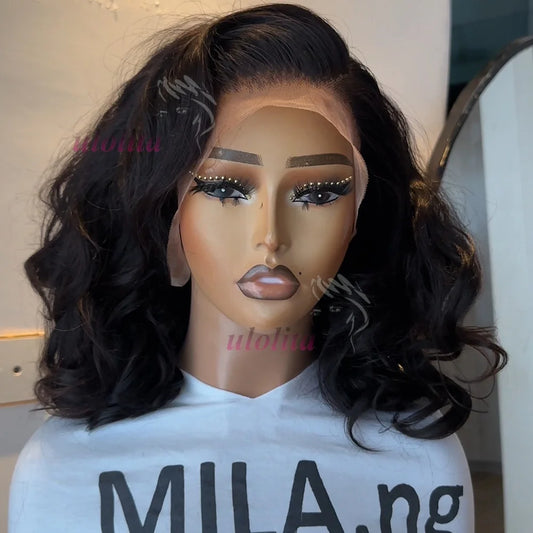 250 Density Loose Wave Fumi Bouncy Curly Wigs Double Drawn Hair Wigs 100% Human Hair 13x4 HD Lace Frontal Wigs