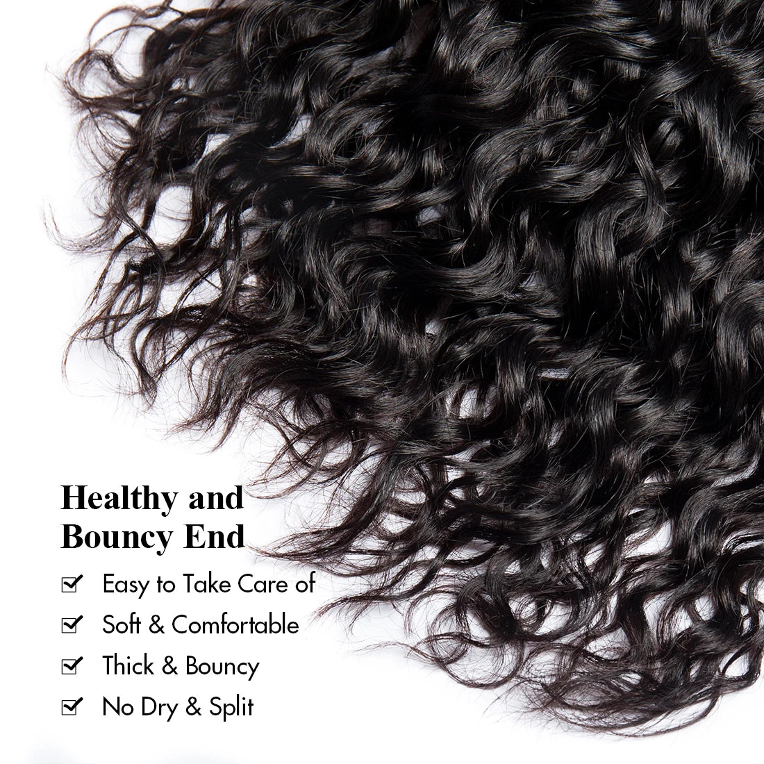 100% Human Hair Bundles 12A Unprocessed Water Wave Bundles Human Hair Weaving Maxine Wet and Wavy Curly Hair Bundles Extensions