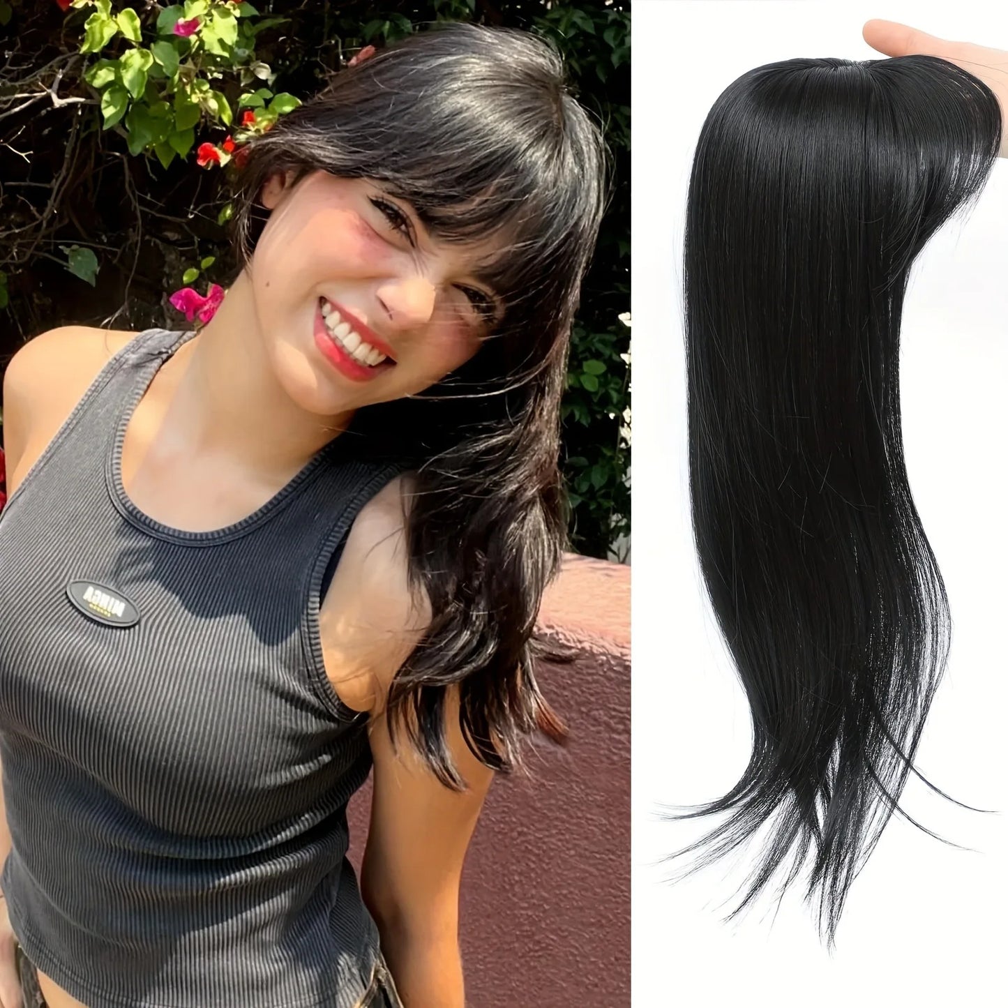 [22 Inch Straight Wig Block] Elegant 22 Inch Women's Straight Synthetic Wig Block, High Temperature Fiber, Light Brown to Black