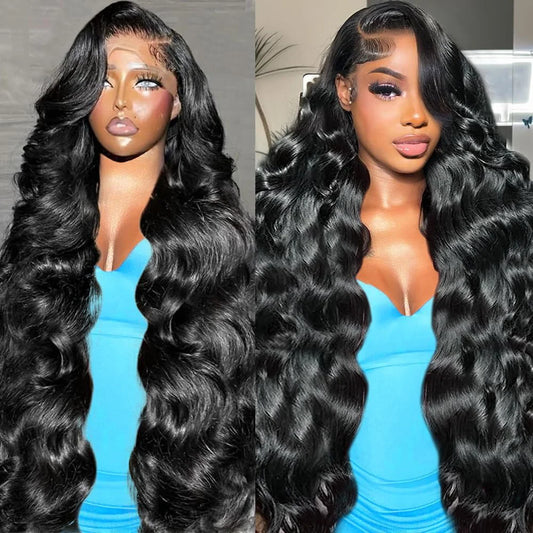 13X6 Body Wave Lace Front Wigs Human Hair Pre Plucked 180 Density HD Transparent Lace Frontal Wigs Human Hair for Women 30Inch