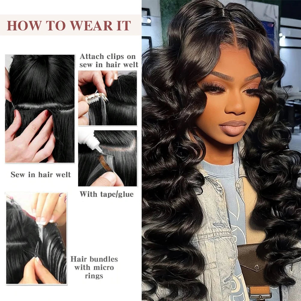 100% Brazilian Human Hair Bundles  Loose Wave 10-26 Inch Raw Hair Extensions  Weft Deals for Women Body Wave Natural