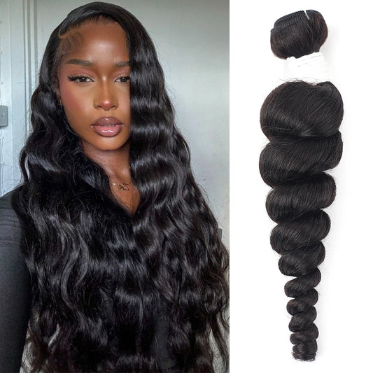 100% Brazilian Human Hair Bundles  Loose Wave 10-26 Inch Raw Hair Extensions  Weft Deals for Women Body Wave Natural
