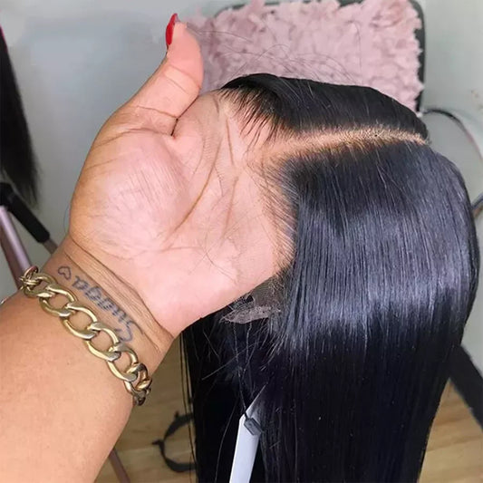 Silky Straight Full Lace Human Hair Wig Brazilian Remy Hair Glueless Pre Plucked Full Lace Wig With Baby Hair 18-24inch