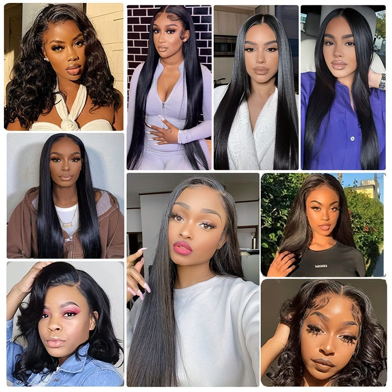 13 X 4 Lace Frontal Body Wave Ear To Ear Lace Frontal Human Hair, Straight 13x4 Lace Closure Pre Plucked Human Hair Free Part Closure Human Hair 150% Density Natural Black Color
