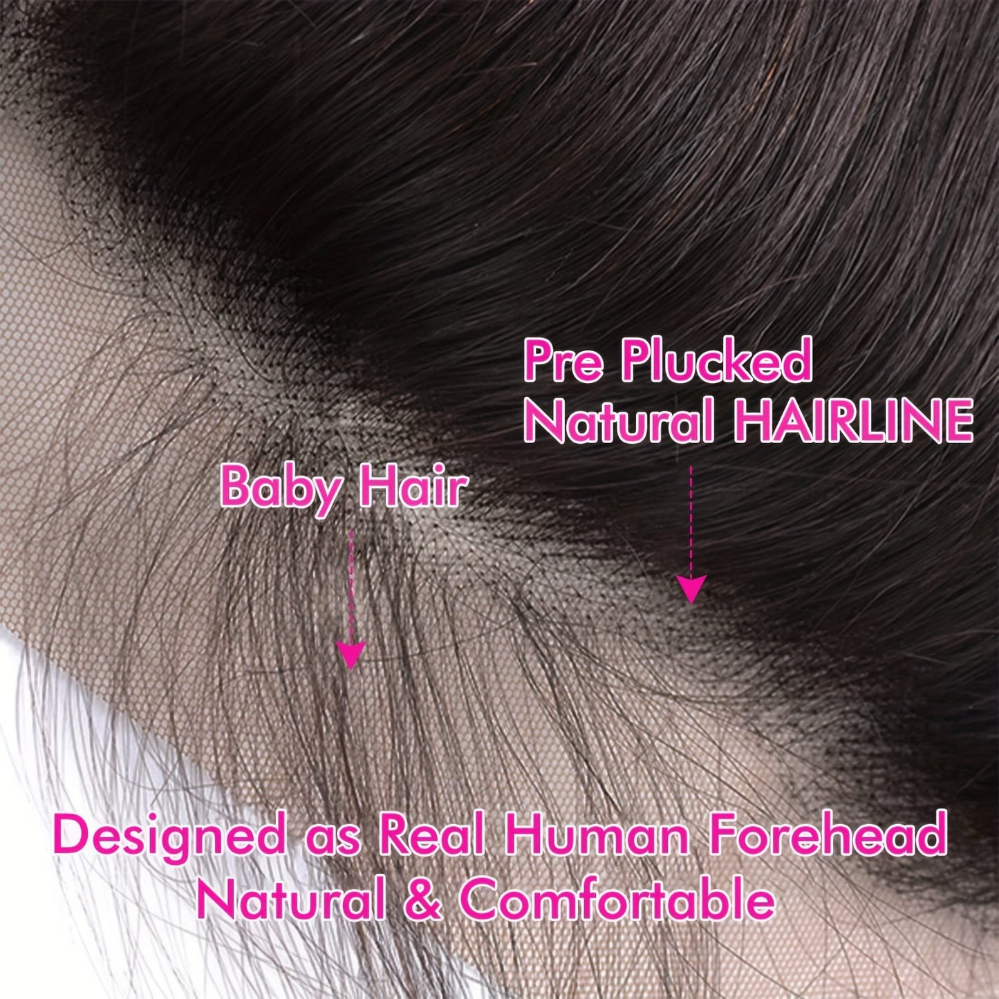 13 X 4 Lace Frontal Body Wave Ear To Ear Lace Frontal Human Hair, Straight 13x4 Lace Closure Pre Plucked Human Hair Free Part Closure Human Hair 150% Density Natural Black Color