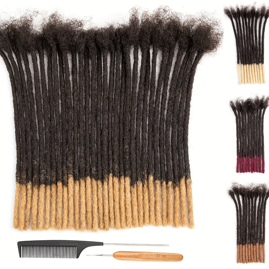 0.4 cm and 0.6 cm Thickness Pre Colored 100% Real Human Hair Dreadlock Extensions for Man/Women Full Handmade Permanent Loc Extensions Bundles Can Be Dyed Bleached Curled Twisted
