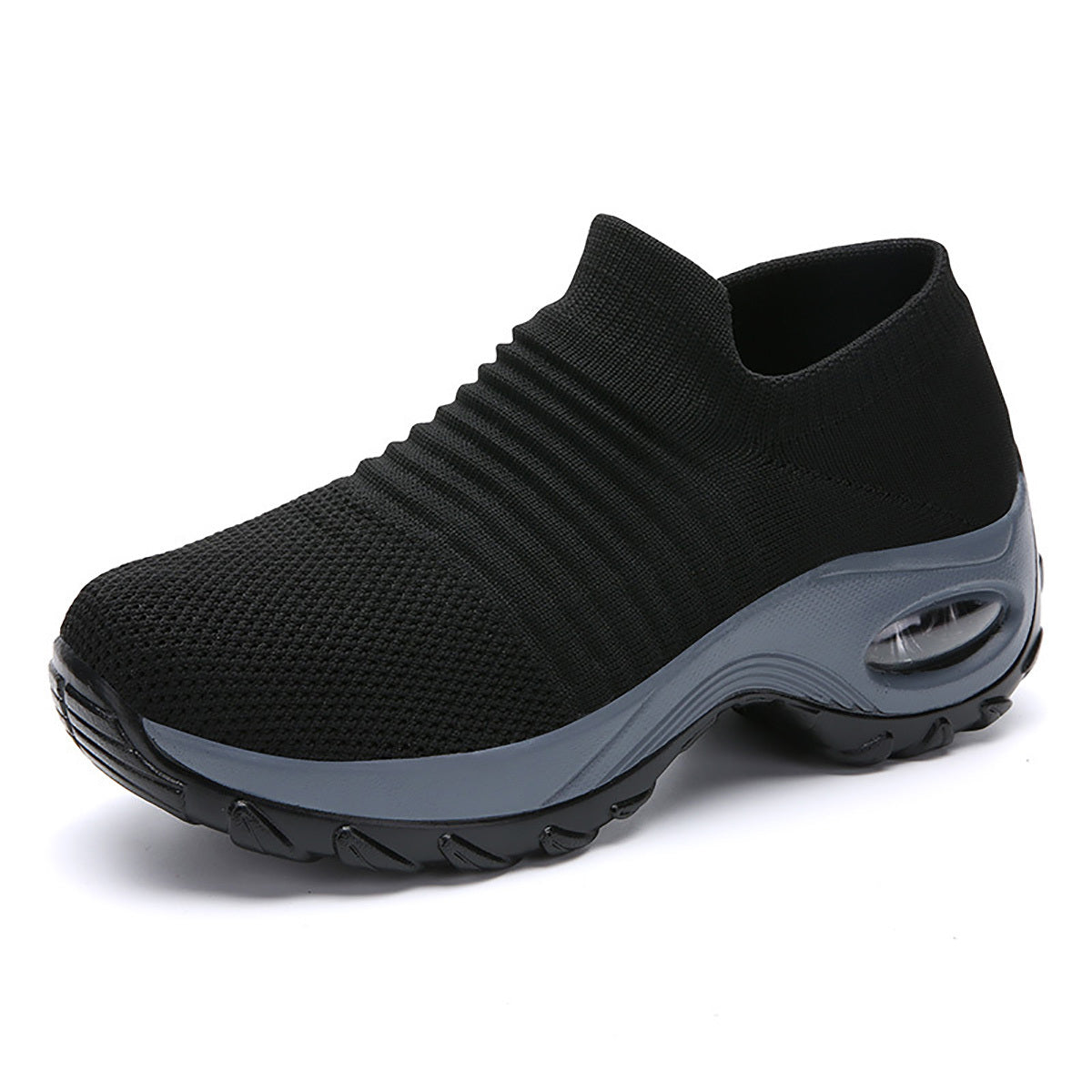 [Air Cushion Sole Sneakers] Lightweight Mesh Women's Air Cushion Sole Chunky Sneakers - Low Top Running Shoes - Women's Footwear