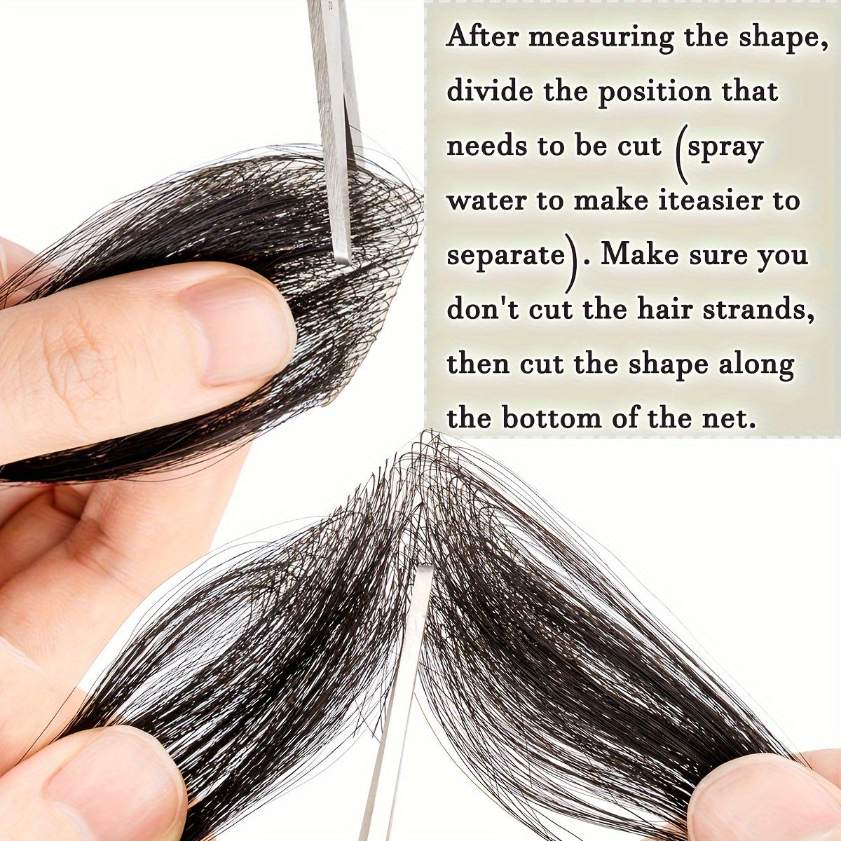 [Human Hair Hair Topper] 100% Real Human Hair Ultra-Thin Men's Hair Topper - Invisible Seamless Forehead Patch & Sideburns Toupee, Straight, Fit, Handcrafted, 1B Color