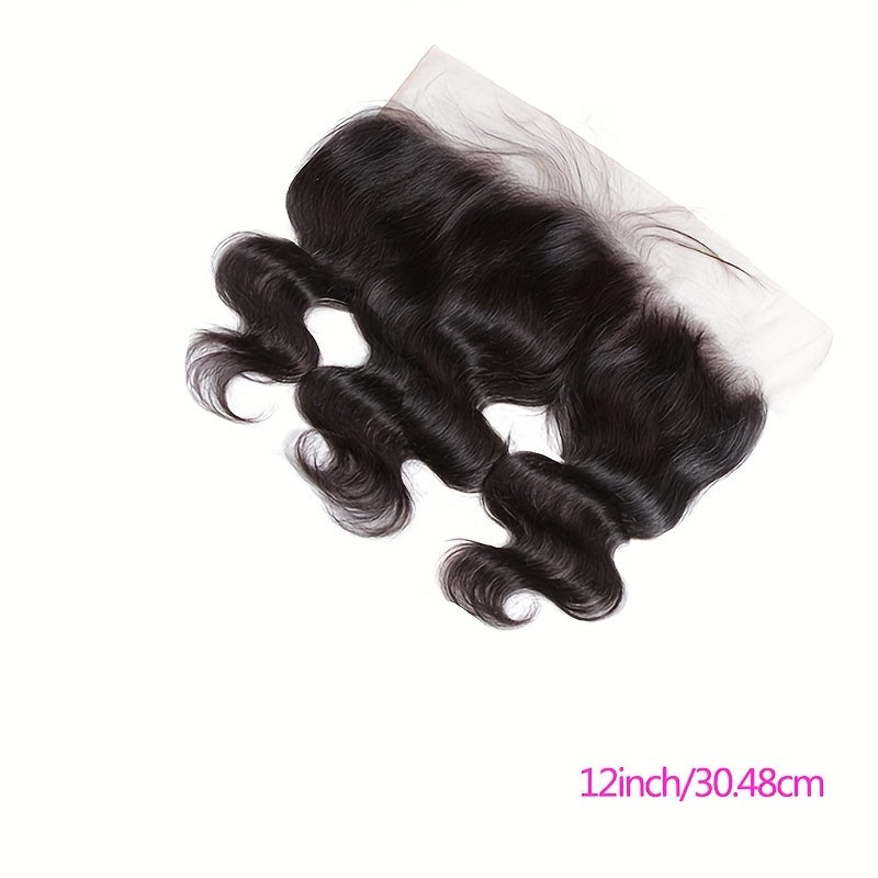 13 X 4 Lace Frontal Body Wave Ear To Ear Lace Frontal Human Hair, Straight 13x4 Lace Closure Pre Plucked Human Hair Free Part Closure Human Hair 150% Density Natural Black Color