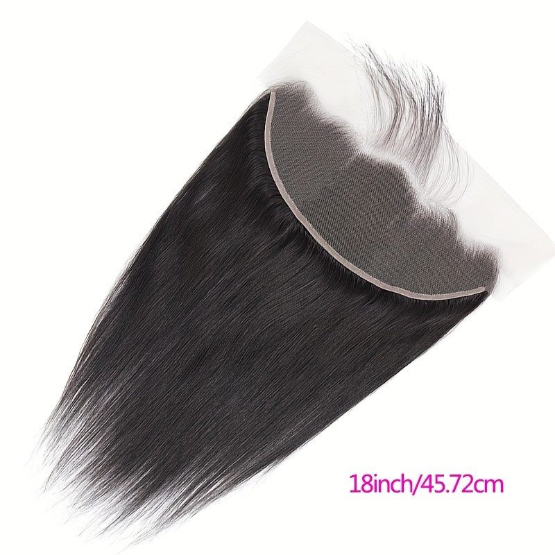 13 X 4 Lace Frontal Body Wave Ear To Ear Lace Frontal Human Hair, Straight 13x4 Lace Closure Pre Plucked Human Hair Free Part Closure Human Hair 150% Density Natural Black Color